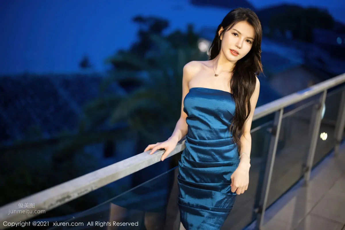 新人模特媛媛醬 深藍色典雅禮服 5
