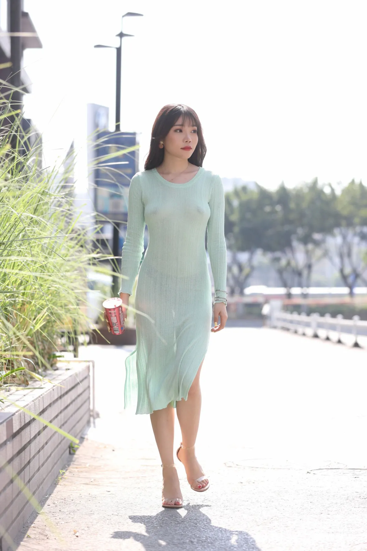 都市麗人 芝芝性感淺綠色包臀裙 223