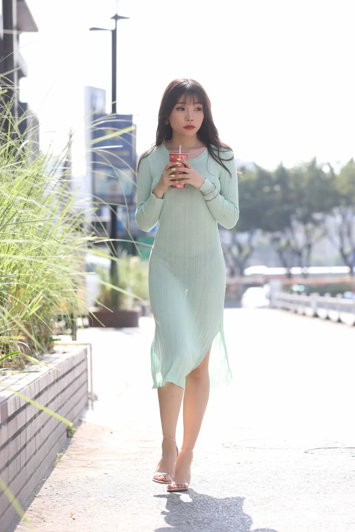 都市麗人 芝芝性感淺綠色包臀裙 227