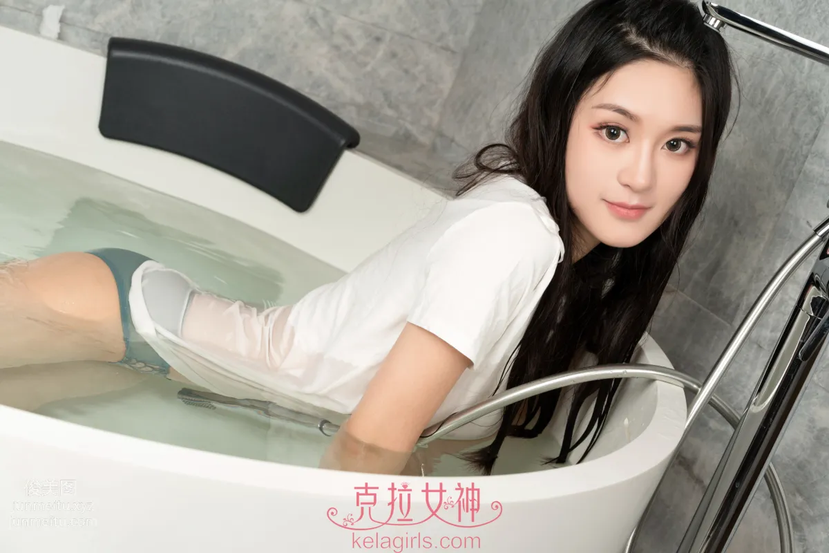[KeLaGirls克拉女神] 2019.05.16《浸透の白T恤》湯怡 14