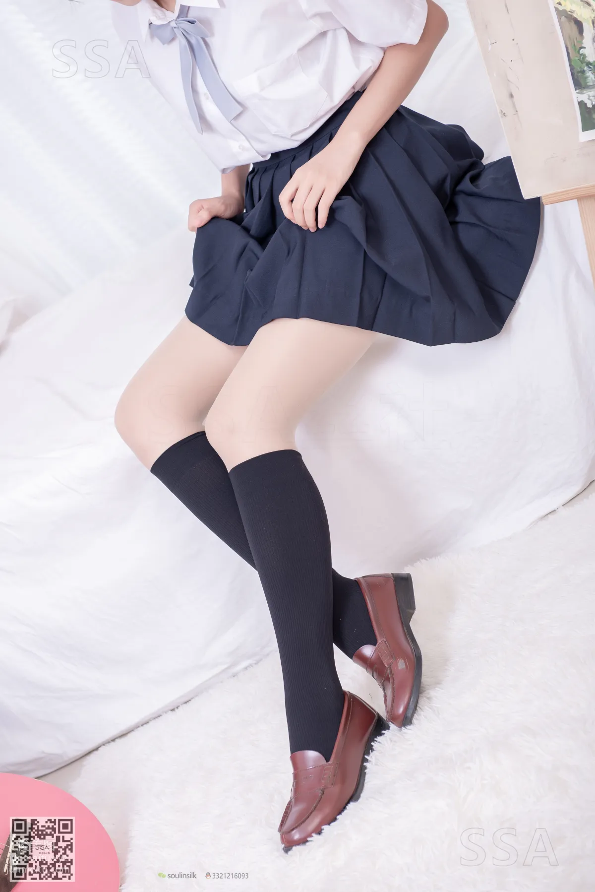 [SSA絲社]超清寫真 NO.181 小佩 酒窩少女JK制服肉絲黑襪穿搭示範[135P] 6