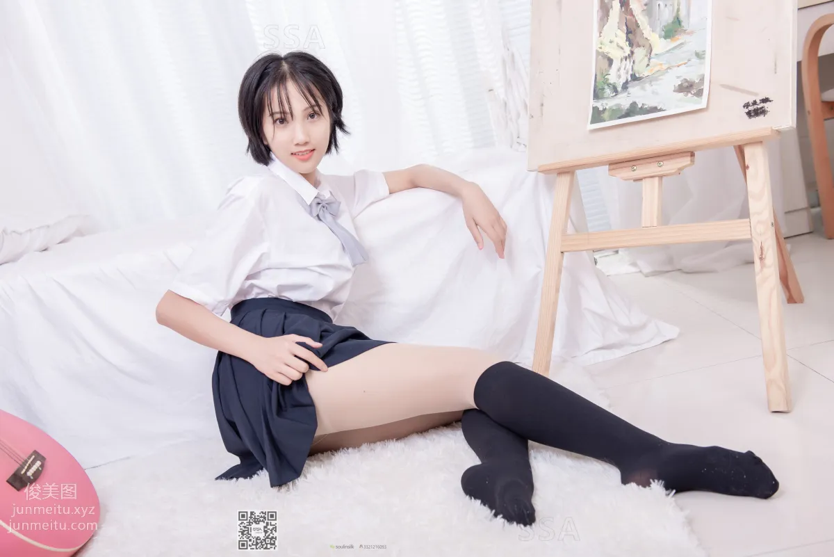[SSA絲社]超清寫真 NO.181 小佩 酒窩少女JK制服肉絲黑襪穿搭示範[135P] 20