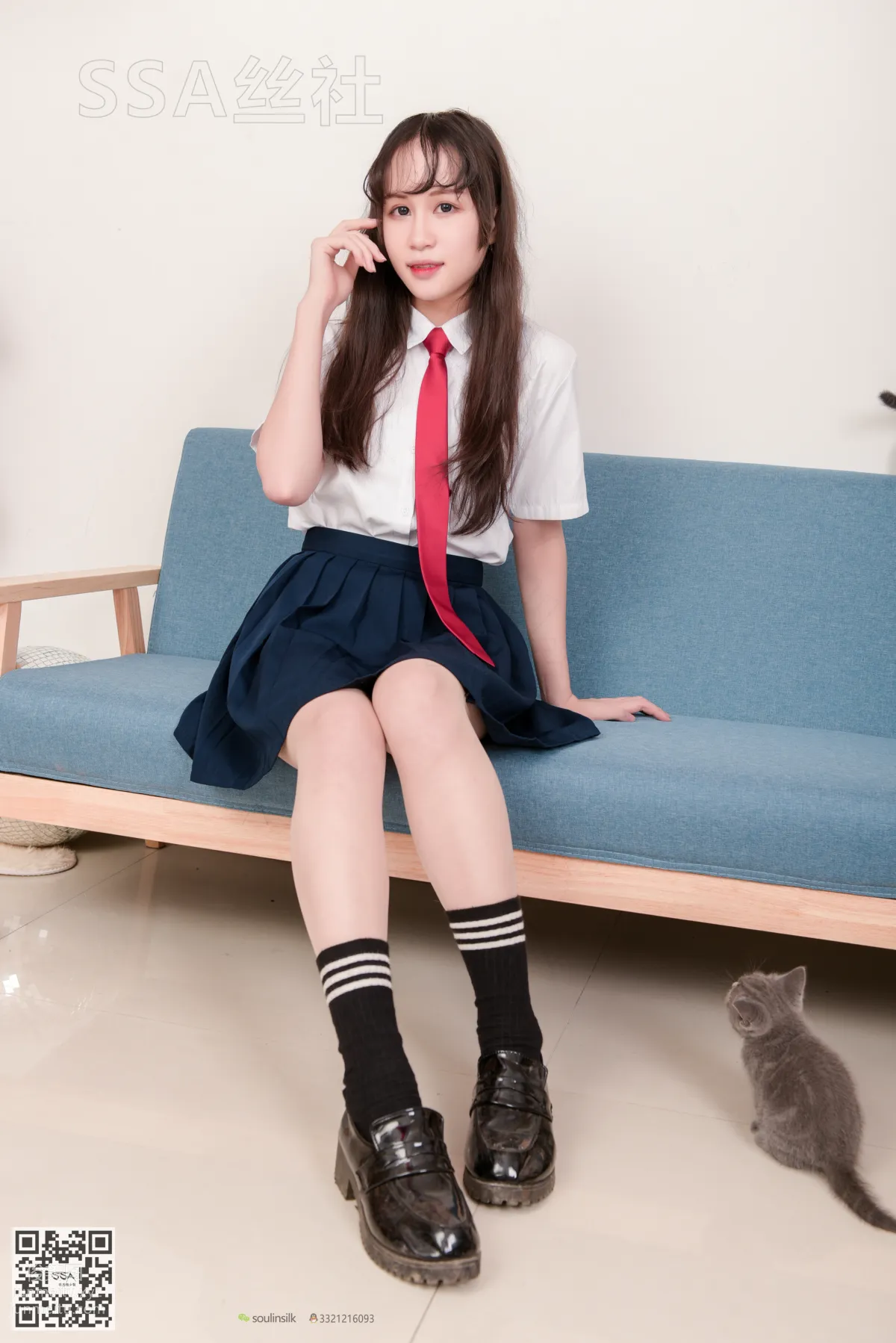 [SSA絲社]超清寫真 No.141 丹丹JK制服黑色半膝襪肉絲 [133P] 6