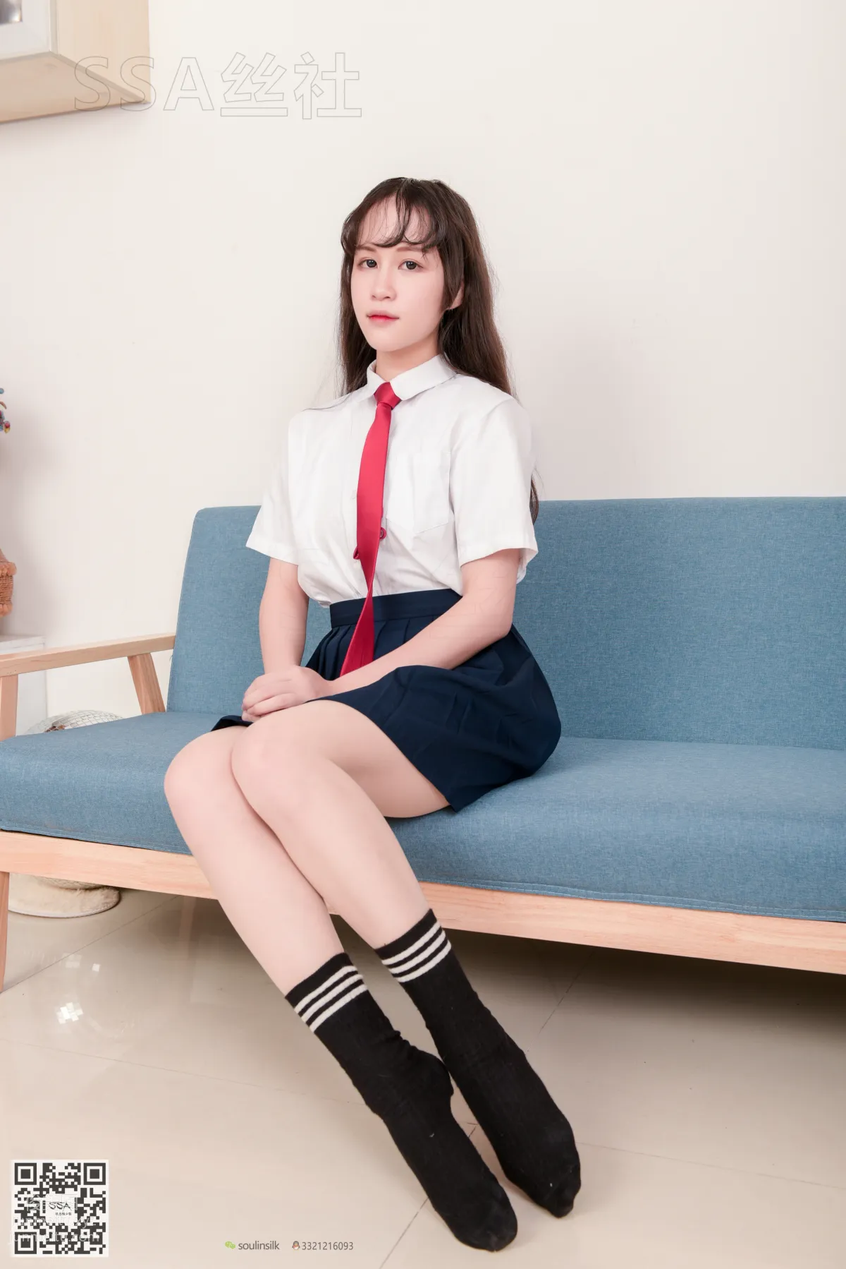 [SSA絲社]超清寫真 No.141 丹丹JK制服黑色半膝襪肉絲 [133P] 81
