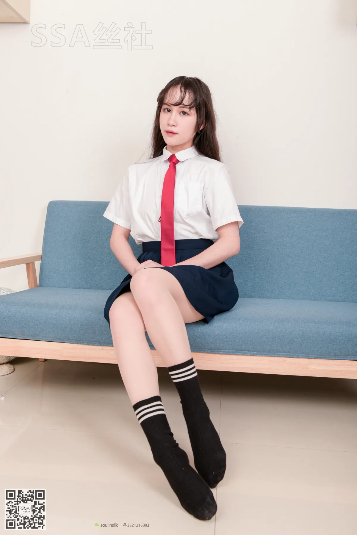 [SSA絲社]超清寫真 No.141 丹丹JK制服黑色半膝襪肉絲 [133P] 83