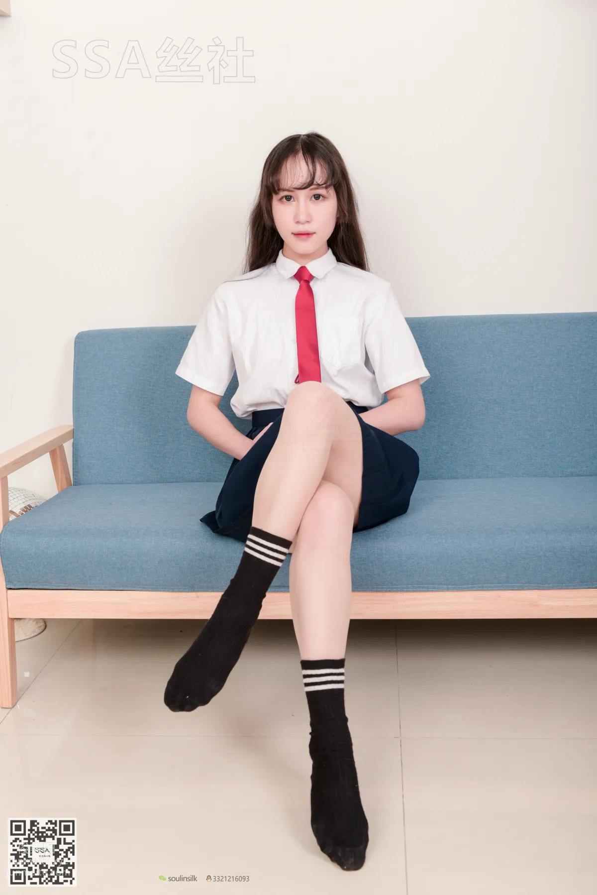 [SSA絲社]超清寫真 No.141 丹丹JK制服黑色半膝襪肉絲 [133P] 85