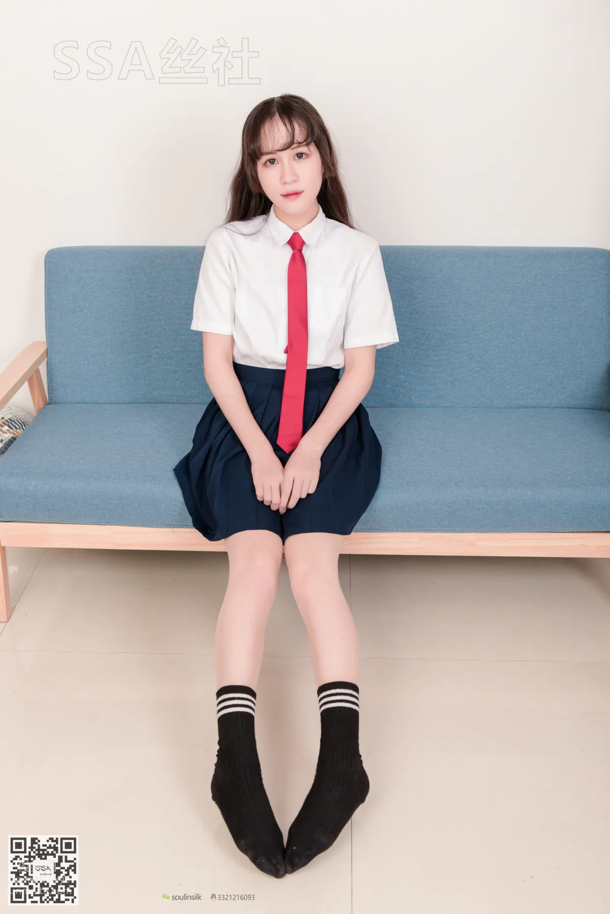 [SSA絲社]超清寫真 No.141 丹丹JK制服黑色半膝襪肉絲 [133P] 87