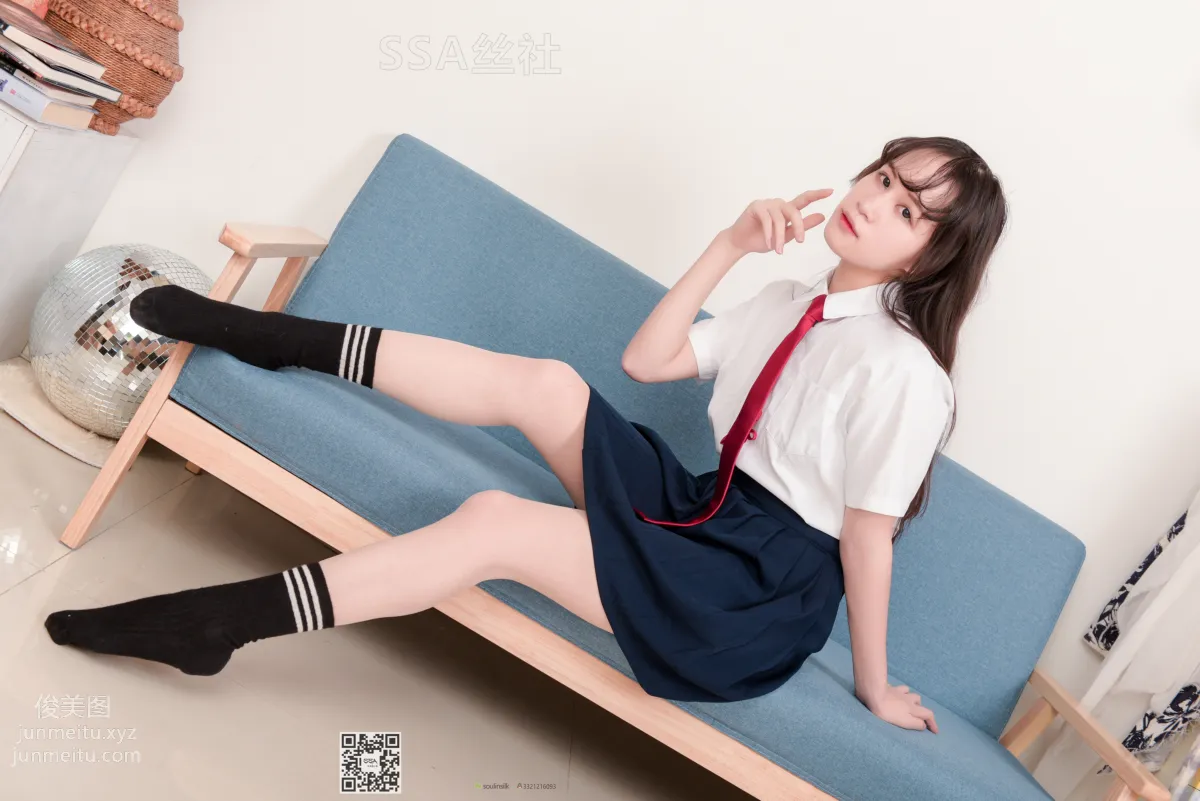[SSA絲社]超清寫真 No.141 丹丹JK制服黑色半膝襪肉絲 [133P] 90