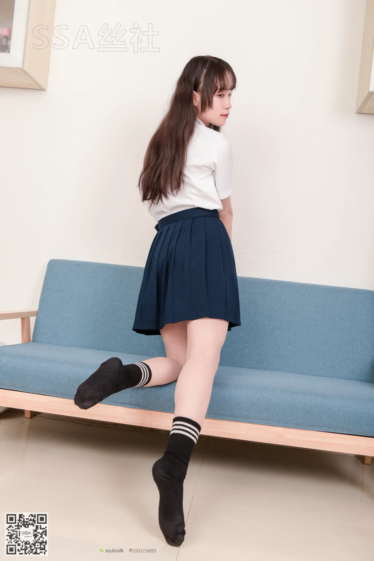 [SSA絲社]超清寫真 No.141 丹丹JK制服黑色半膝襪肉絲 [133P] 96