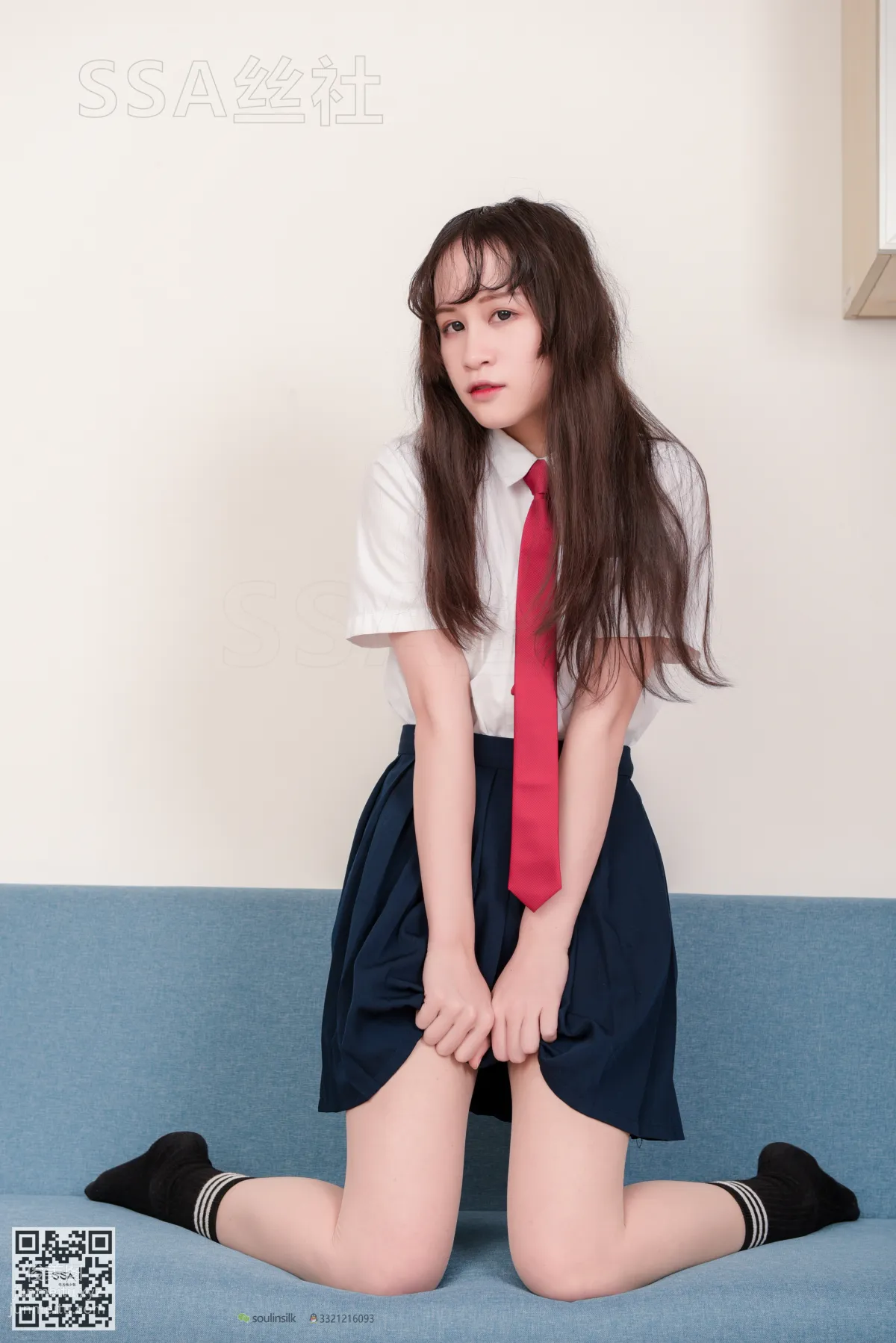 [SSA絲社]超清寫真 No.141 丹丹JK制服黑色半膝襪肉絲 [133P] 98