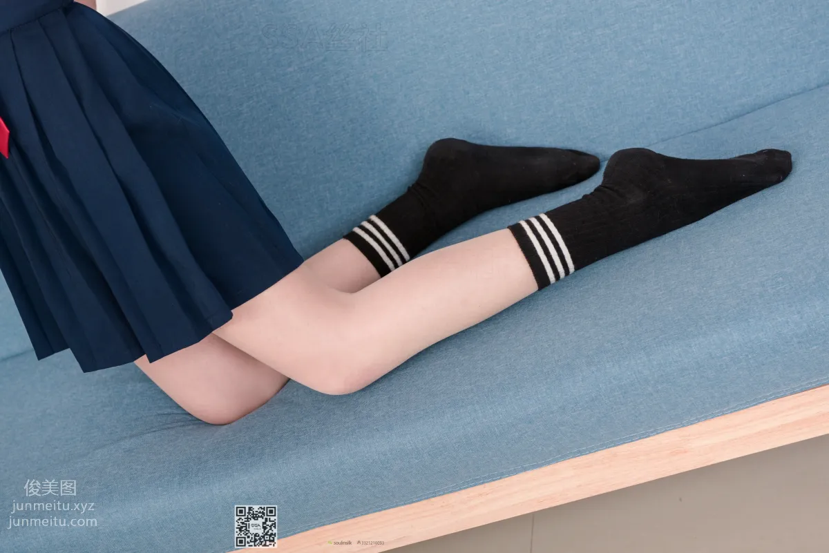 [SSA絲社]超清寫真 No.141 丹丹JK制服黑色半膝襪肉絲 [133P] 100