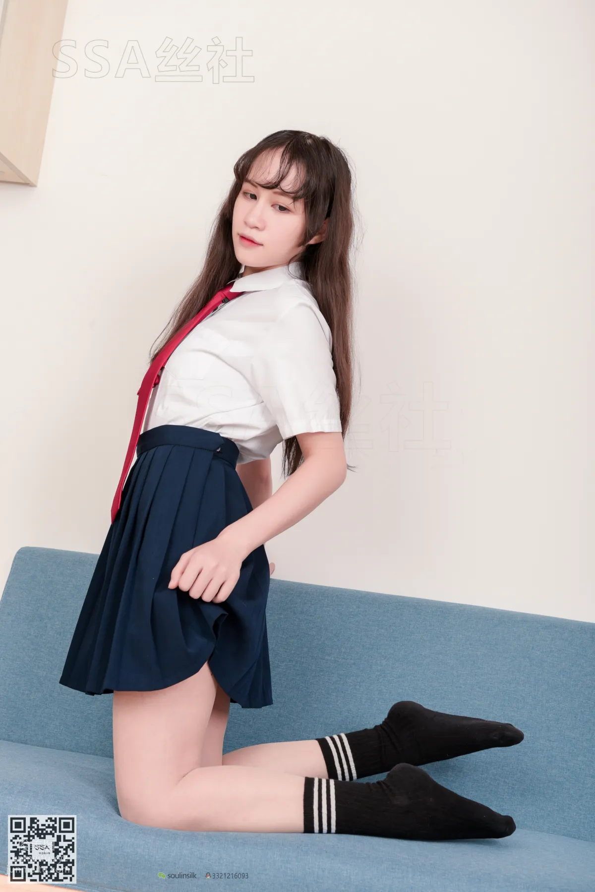 [SSA絲社]超清寫真 No.141 丹丹JK制服黑色半膝襪肉絲 [133P] 104
