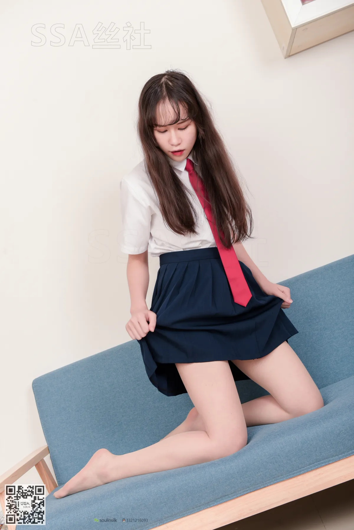 [SSA絲社]超清寫真 No.141 丹丹JK制服黑色半膝襪肉絲 [133P] 106