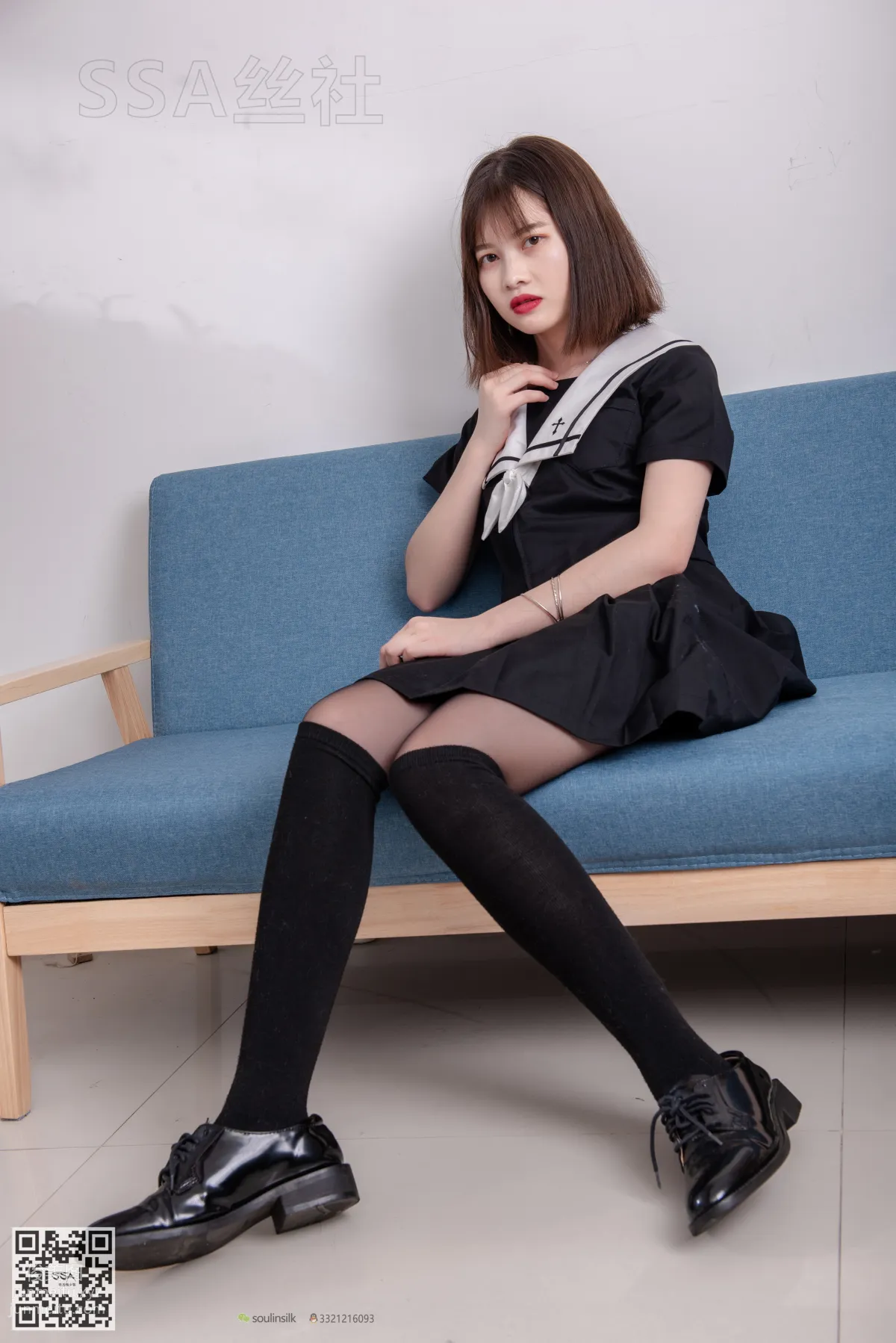 [SSA絲社]超清寫真 NO.113 穗子 腿模穗子教你穿黑色系JK制服[156P] 3